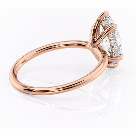 Inel de logodnă Opal din aur Rose 14kt cu moissanite tăietură marquise – Solitar rafinată pentru profil jos | Personalizează și configurează gratuit online [2]