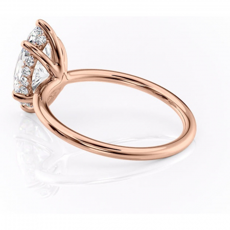 Inel de logodnă Opal din aur Rose 14kt cu moissanite tăietură marquise – Solitar rafinată pentru profil jos | Personalizează și configurează gratuit online [4]