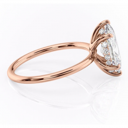 Inel de logodnă Opal din aur Rose 14kt cu moissanite tăietură marquise – Solitar rafinată pentru profil jos | Personalizează și configurează gratuit online [1]