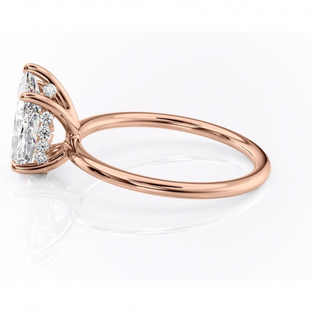 Inel de logodnă Opal din aur Rose 14kt cu moissanite tăietură pară – Solitar rafinată pentru profil jos | Personalizează și configurează gratuit online [5]