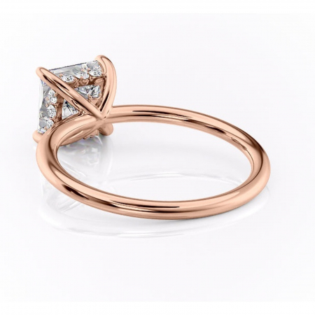 Inel de logodnă Opal din aur Rose 18kt cu moissanite tăietură princess – Solitar rafinată pentru profil jos | Personalizează și configurează gratuit online [3]