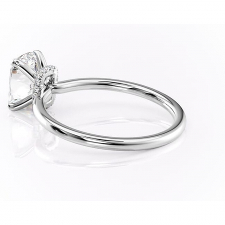 Inel de logodnă Ophelia din aur Alb 14kt cu moissanite tăietură asscher – Solitar rafinată pentru profil înalt | Personalizează și configurează gratuit online [4]