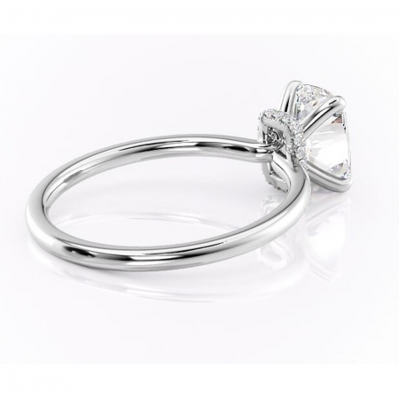 Inel de logodnă Ophelia din aur Alb 14kt cu moissanite tăietură asscher – Solitar rafinată pentru profil înalt | Personalizează și configurează gratuit online [2]