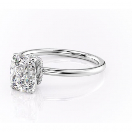 Inel de logodnă Ophelia din aur Alb 14kt cu moissanite tăietură asscher – Solitar rafinată pentru profil înalt | Personalizează și configurează gratuit online [6]