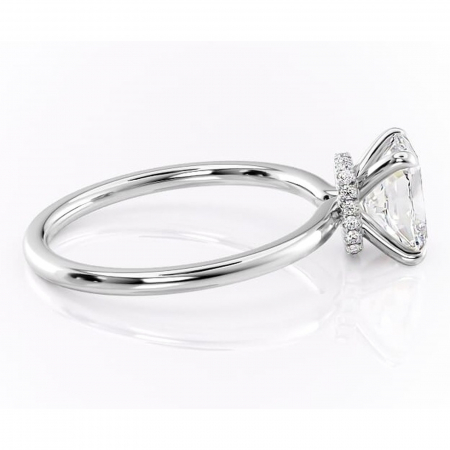 Inel de logodnă Ophelia din aur Alb 14kt cu moissanite tăietură asscher – Solitar rafinată pentru profil înalt | Personalizează și configurează gratuit online [1]
