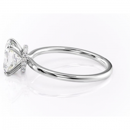 Inel de logodnă Ophelia din aur Alb 14kt cu moissanite tăietură asscher – Solitar rafinată pentru profil înalt | Personalizează și configurează gratuit online [5]