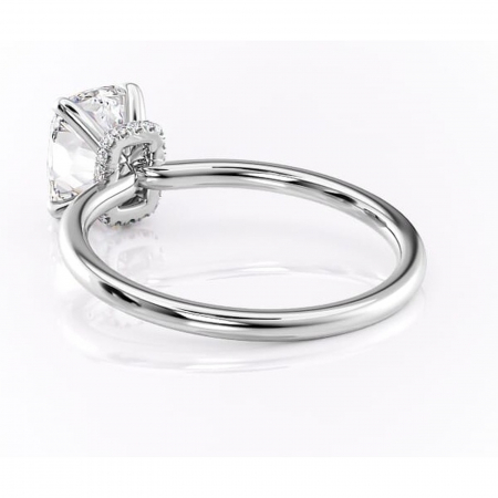 Inel de logodnă Ophelia din aur Alb 14kt cu moissanite tăietură asscher – Solitar rafinată pentru profil înalt | Personalizează și configurează gratuit online [3]