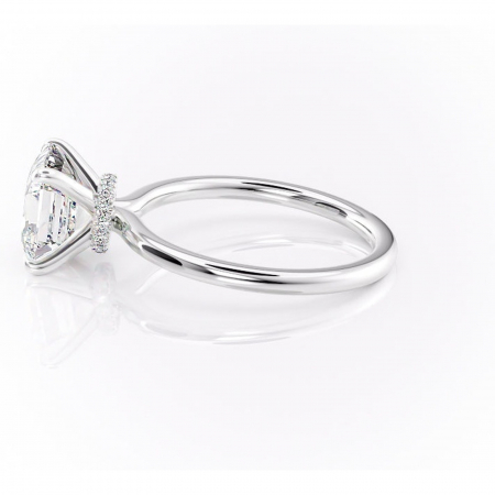 Inel de logodnă Ophelia din aur Alb 14kt cu moissanite tăietură asscher – Solitar rafinată pentru profil înalt | Personalizează și configurează gratuit online [5]
