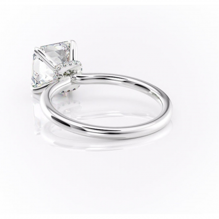Inel de logodnă Ophelia din aur Alb 14kt cu moissanite tăietură asscher – Solitar rafinată pentru profil înalt | Personalizează și configurează gratuit online [3]
