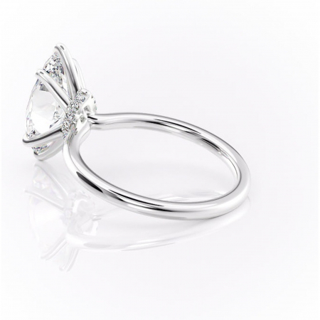 Inel de logodnă Ophelia din aur Alb 14kt cu moissanite tăietură marquise – Solitar rafinată pentru profil înalt | Personalizează și configurează gratuit online [4]