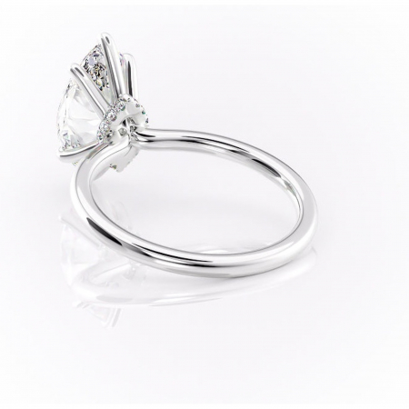 Inel de logodnă Ophelia din aur Alb 14kt cu moissanite tăietură marquise – Solitar rafinată pentru profil înalt | Personalizează și configurează gratuit online [3]