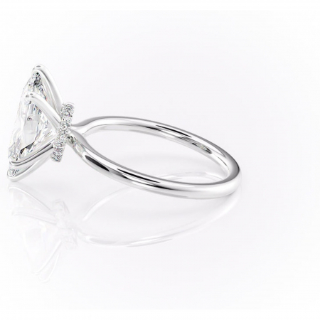 Inel de logodnă Ophelia din aur Alb 14kt cu moissanite tăietură marquise – Solitar rafinată pentru profil înalt | Personalizează și configurează gratuit online [5]