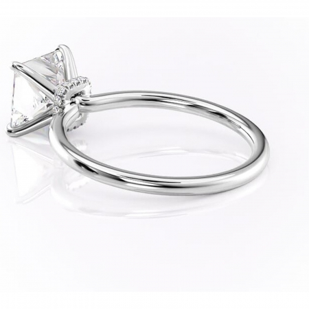 Inel de logodnă Ophelia din aur Alb 14kt cu moissanite tăietură princess – Solitar rafinată pentru profil înalt | Personalizează și configurează gratuit online [4]