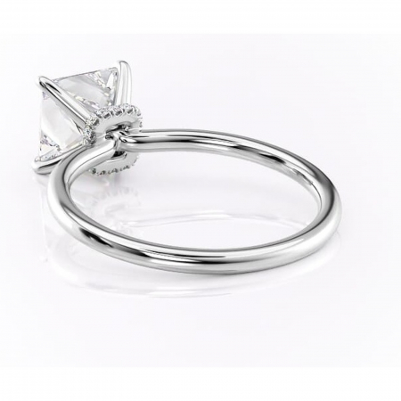 Inel de logodnă Ophelia din aur Alb 14kt cu moissanite tăietură princess – Solitar rafinată pentru profil înalt | Personalizează și configurează gratuit online [3]
