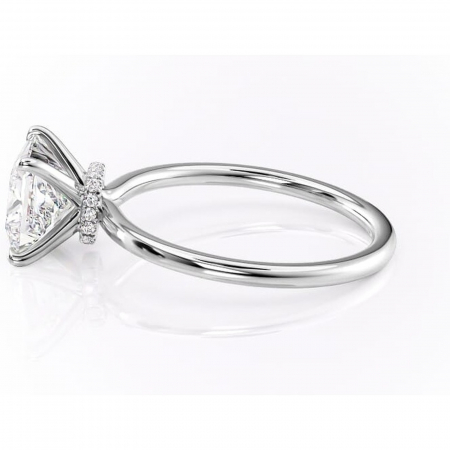 Inel de logodnă Ophelia din aur Alb 14kt cu moissanite tăietură princess – Solitar rafinată pentru profil înalt | Personalizează și configurează gratuit online [5]