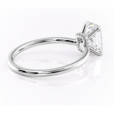 Inel de logodnă Ophelia din aur Alb 18kt cu moissanite tăietură radiantă – Solitar rafinată pentru profil înalt | Personalizează și configurează gratuit online [2]