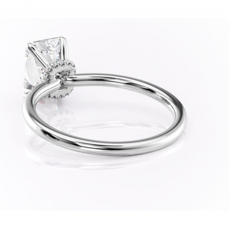 Inel de logodnă Ophelia din aur Alb 18kt cu moissanite tăietură radiantă – Solitar rafinată pentru profil înalt | Personalizează și configurează gratuit online [3]
