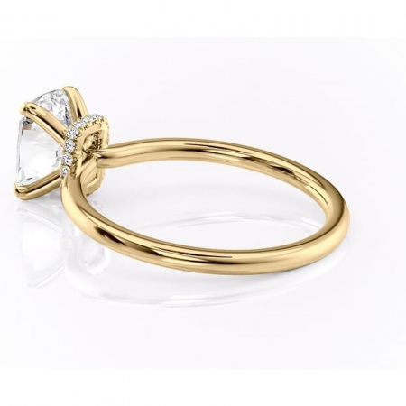 Inel de logodnă Ophelia din aur Galben 14kt cu moissanite tăietură asscher – Solitar rafinată pentru profil înalt | Personalizează și configurează gratuit online [4]