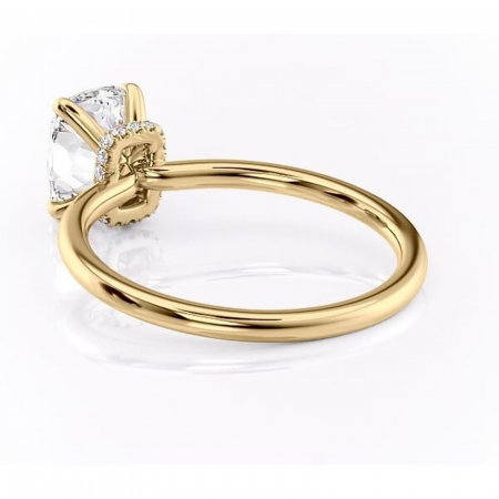 Inel de logodnă Ophelia din aur Galben 14kt cu moissanite tăietură asscher – Solitar rafinată pentru profil înalt | Personalizează și configurează gratuit online [3]