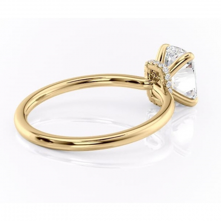 Inel de logodnă Ophelia din aur Galben 14kt cu moissanite tăietură asscher – Solitar rafinată pentru profil înalt | Personalizează și configurează gratuit online [2]