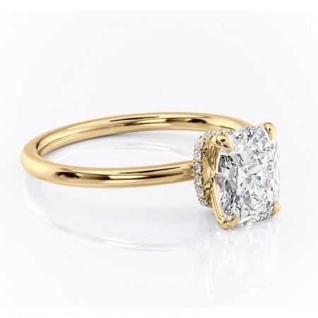 Aur galben - Inel de logodnă Ophelia din aur Galben 14kt cu moissanite tăietură asscher – Solitar rafinată pentru profil înalt | Personalizează și configurează gratuit online