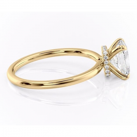 Inel de logodnă Ophelia din aur Galben 14kt cu moissanite tăietură asscher – Solitar rafinată pentru profil înalt | Personalizează și configurează gratuit online [1]