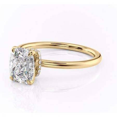 Inel de logodnă Ophelia din aur Galben 14kt cu moissanite tăietură asscher – Solitar rafinată pentru profil înalt | Personalizează și configurează gratuit online [6]