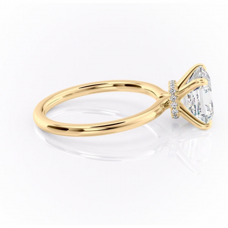 Inel de logodnă Ophelia din aur Galben 14kt cu moissanite tăietură asscher – Solitar rafinată pentru profil înalt | Personalizează și configurează gratuit online [1]