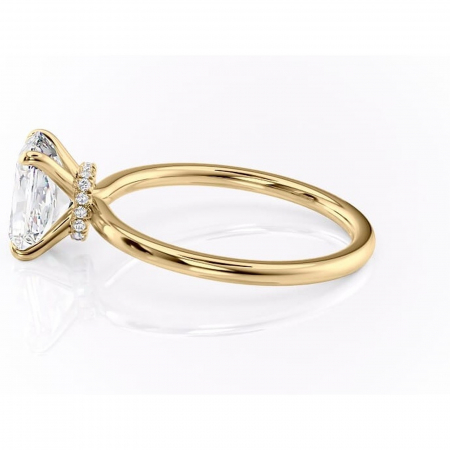 Inel de logodnă Ophelia din aur Galben 18kt cu moissanite tăietură radiantă – Solitar rafinată pentru profil înalt | Personalizează și configurează gratuit online [5]