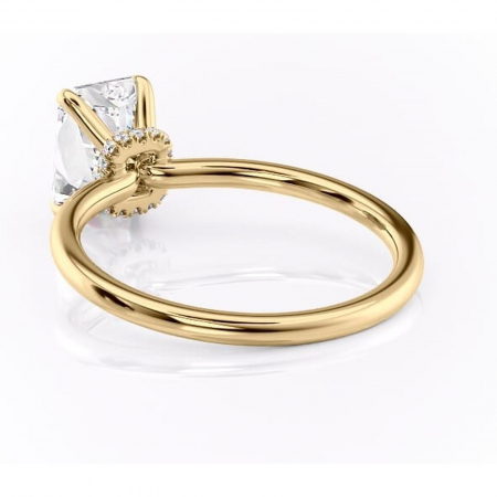 Inel de logodnă Ophelia din aur Galben 18kt cu moissanite tăietură radiantă – Solitar rafinată pentru profil înalt | Personalizează și configurează gratuit online [3]
