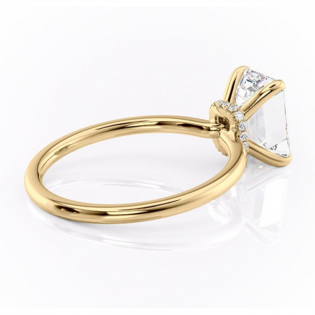 Inel de logodnă Ophelia din aur Galben 14kt cu moissanite tăietură smarald – Solitar rafinată pentru profil înalt | Personalizează și configurează gratuit online [2]