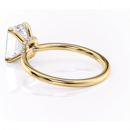 Inel de logodnă Ophelia din aur Galben 14kt cu moissanite tăietură smarald – Solitar rafinată pentru profil înalt | Personalizează și configurează gratuit online [4]