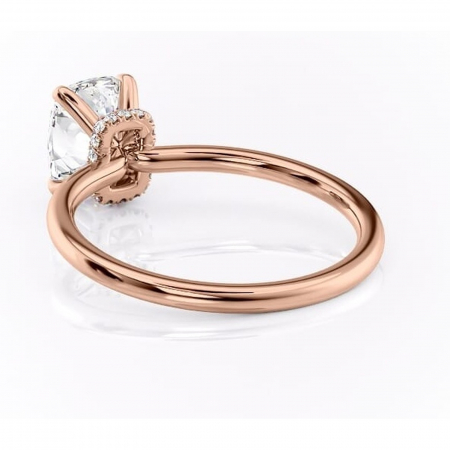 Inel de logodnă Ophelia din aur Rose 14kt cu moissanite tăietură asscher – Solitar rafinată pentru profil înalt | Personalizează și configurează gratuit online [3]