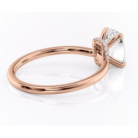 Inel de logodnă Ophelia din aur Rose 14kt cu moissanite tăietură asscher – Solitar rafinată pentru profil înalt | Personalizează și configurează gratuit online [2]