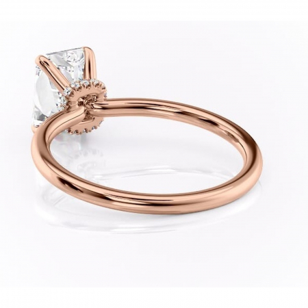 Inel de logodnă Ophelia din aur Rose 18kt cu moissanite tăietură radiantă – Solitar rafinată pentru profil înalt | Personalizează și configurează gratuit online [3]