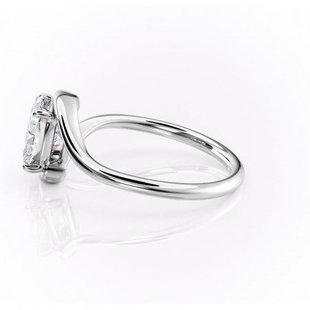 Inel de logodnă Orielle din aur Alb 14kt cu moissanite tăietură asscher – Solitar rafinată pentru profil mediu | Personalizează și configurează gratuit online [5]