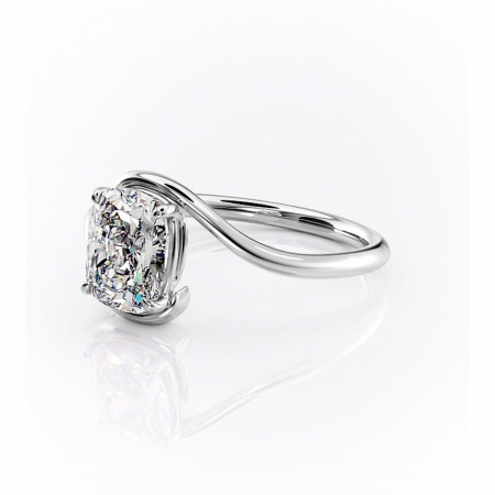 Inel de logodnă Orielle din aur Alb 14kt cu moissanite tăietură asscher – Solitar rafinată pentru profil mediu | Personalizează și configurează gratuit online [6]