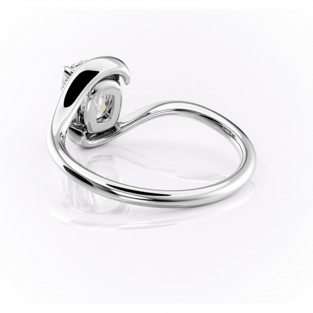 Inel de logodnă Orielle din aur Alb 14kt cu moissanite tăietură asscher – Solitar rafinată pentru profil mediu | Personalizează și configurează gratuit online [3]