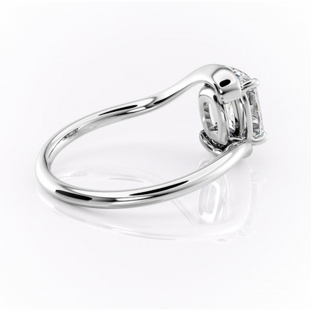 Inel de logodnă Orielle din aur Alb 14kt cu moissanite tăietură asscher – Solitar rafinată pentru profil mediu | Personalizează și configurează gratuit online [2]