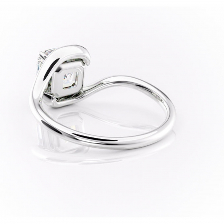 Inel de logodnă Orielle din aur Alb 14kt cu moissanite tăietură asscher – Solitar rafinată pentru profil mediu | Personalizează și configurează gratuit online [3]