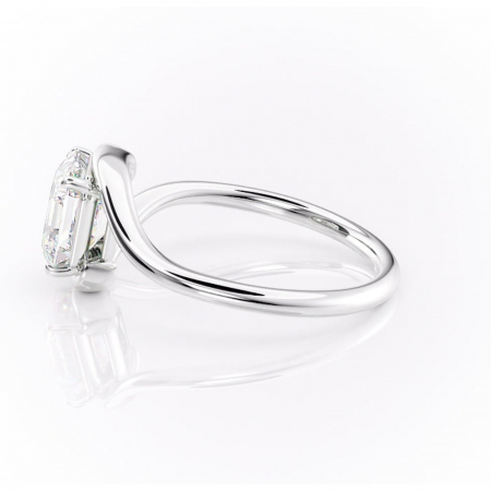 Inel de logodnă Orielle din aur Alb 14kt cu moissanite tăietură asscher – Solitar rafinată pentru profil mediu | Personalizează și configurează gratuit online [5]