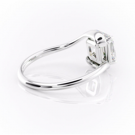 Inel de logodnă Orielle din aur Alb 14kt cu moissanite tăietură asscher – Solitar rafinată pentru profil mediu | Personalizează și configurează gratuit online [2]