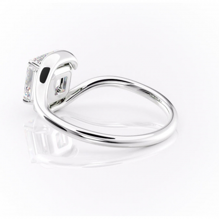 Inel de logodnă Orielle din aur Alb 14kt cu moissanite tăietură asscher – Solitar rafinată pentru profil mediu | Personalizează și configurează gratuit online [4]