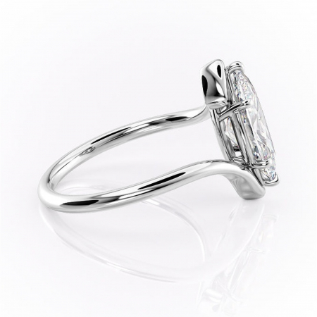Inel de logodnă Orielle din aur Alb 14kt cu moissanite tăietură marquise – Solitar rafinată pentru profil mediu | Personalizează și configurează gratuit online [1]