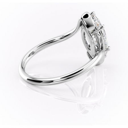 Inel de logodnă Orielle din aur Alb 14kt cu moissanite tăietură marquise – Solitar rafinată pentru profil mediu | Personalizează și configurează gratuit online [2]