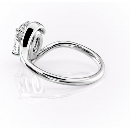 Inel de logodnă Orielle din aur Alb 14kt cu moissanite tăietură ovală – Solitar rafinată pentru profil mediu | Personalizează și configurează gratuit online [4]