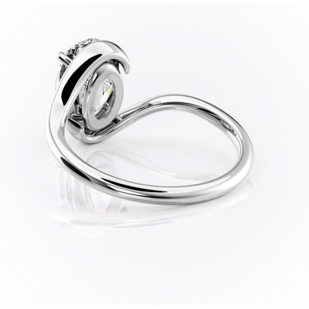 Inel de logodnă Orielle din aur Alb 14kt cu moissanite tăietură ovală – Solitar rafinată pentru profil mediu | Personalizează și configurează gratuit online [3]