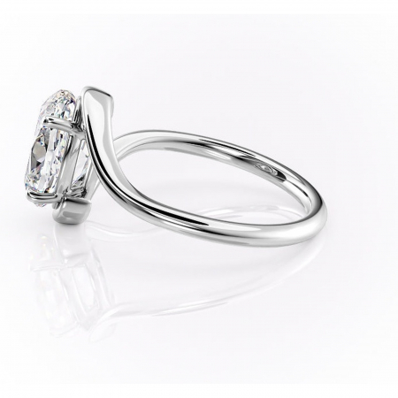 Inel de logodnă Orielle din aur Alb 14kt cu moissanite tăietură ovală – Solitar rafinată pentru profil mediu | Personalizează și configurează gratuit online [5]