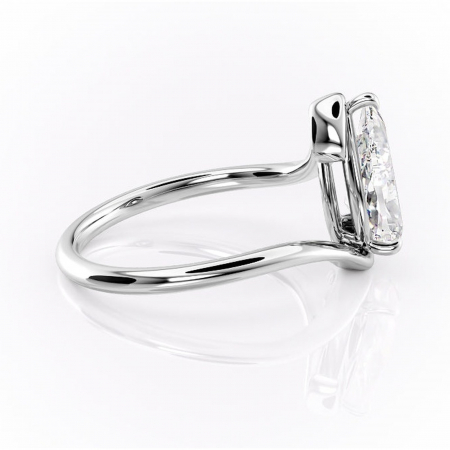 Inel de logodnă Orielle din aur Alb 14kt cu moissanite tăietură pară – Solitar rafinată pentru profil mediu | Personalizează și configurează gratuit online [1]