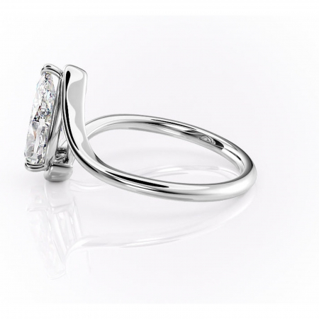 Inel de logodnă Orielle din aur Alb 14kt cu moissanite tăietură pară – Solitar rafinată pentru profil mediu | Personalizează și configurează gratuit online [5]